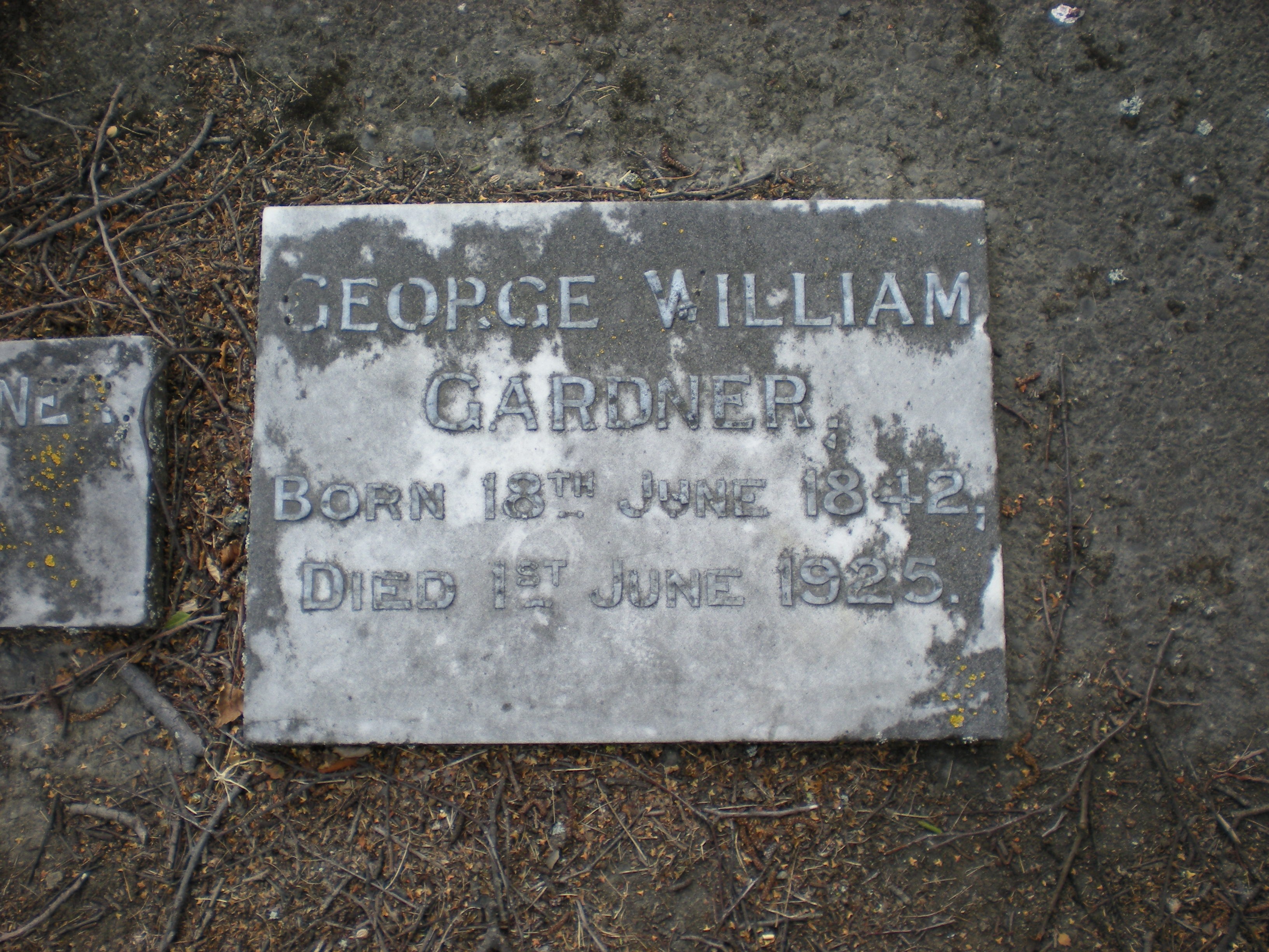 George William Gardner headstone