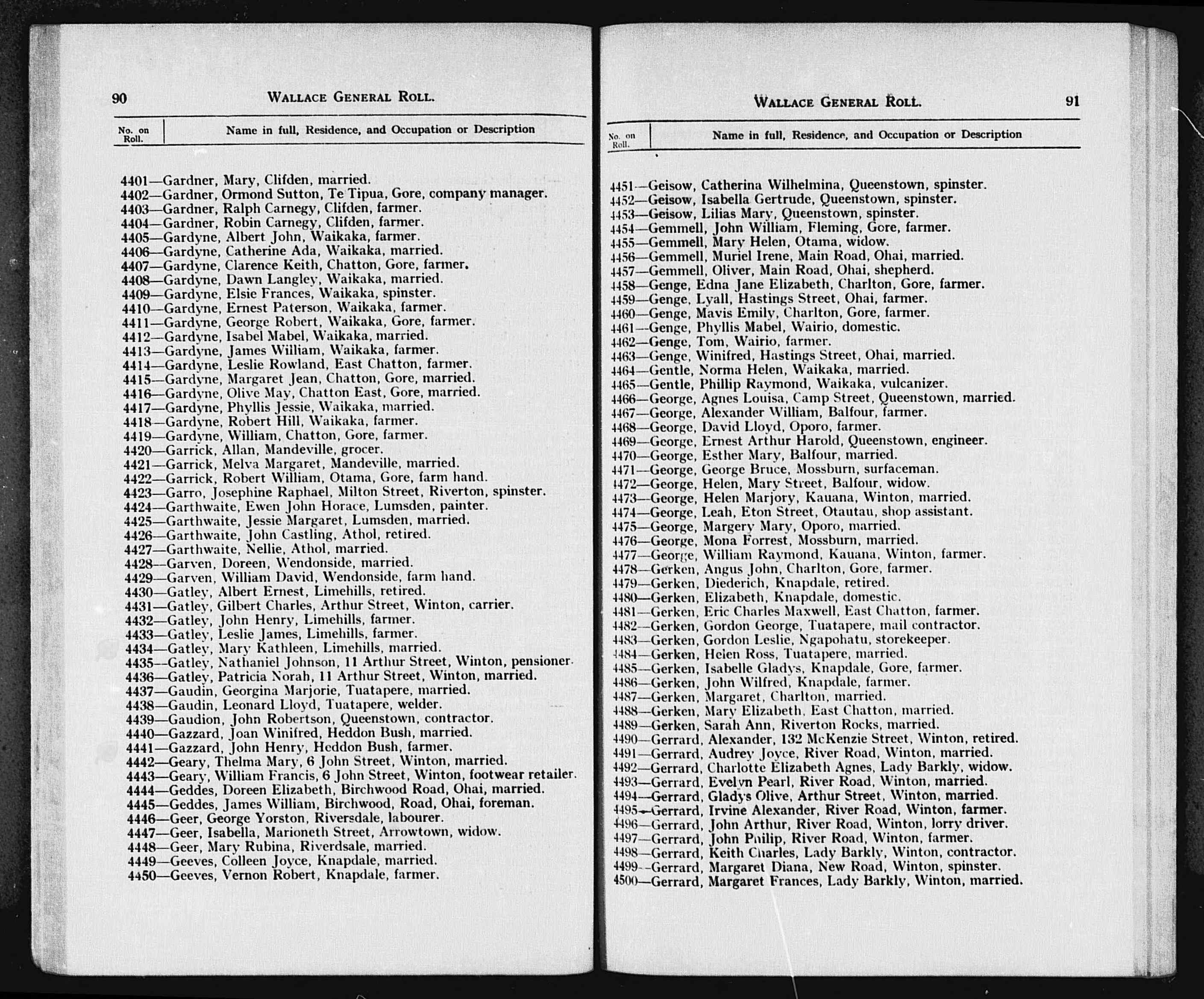 New Zealand, Electoral Rolls, 1853-1981